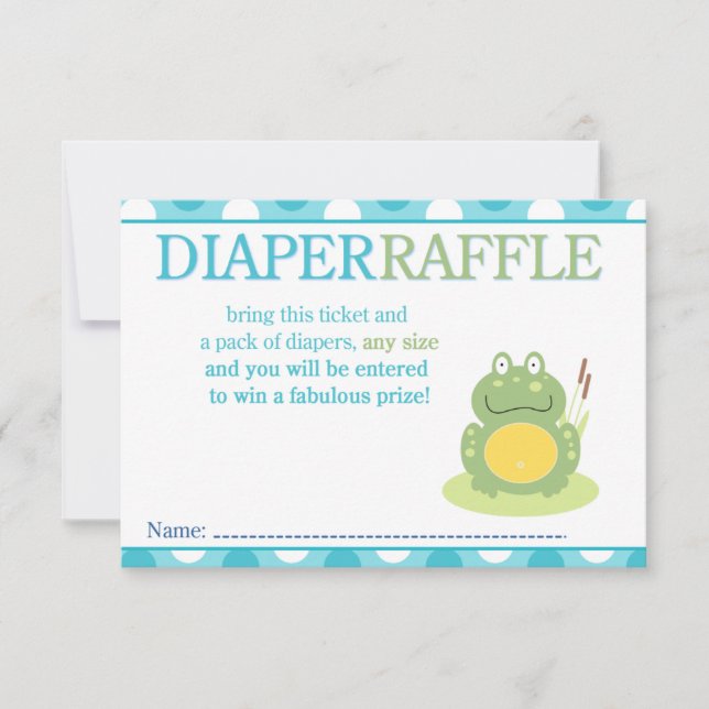 Freddy la tarjeta Baby Shower Diaper Raffle (Anverso)