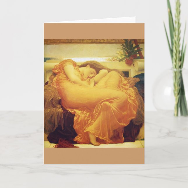 Frederic Leighton, tarjeta de saludo "Flaming June (Anverso)