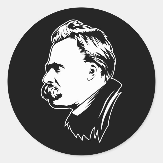 Frederich Nietzsche Portrait Pegatina (Anverso)