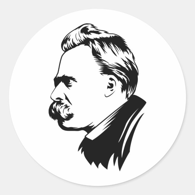 Frederich Nietzsche Portrait Pegatina (Anverso)