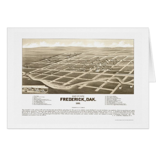 Frederick, mapa panorámico del SD - 1883 (Anverso (Horizontal))