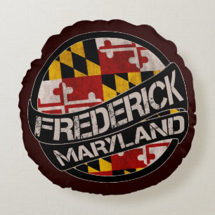 Frederick Maryland bandera grunge almohada redonda