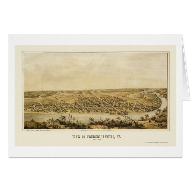 Fredericksburg, mapa panorámico del VA - 1862 (Anverso (Horizontal))