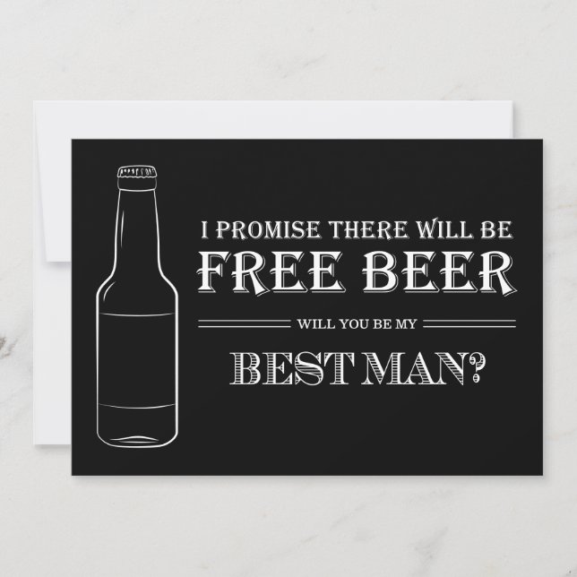 Free Beer Funny Best Man Groomsman Propuesta (Anverso)
