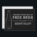 Free Beer Funny Best Man Groomsman Propuesta<br><div class="desc">Esta tarjeta de proposición de groomsman es una manera graciosa de pedirle a su amigo que sea parte de su boda.</div>