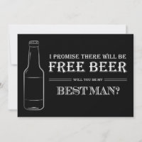 Free Beer Funny Best Man Groomsman Propuesta