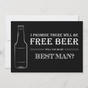 Free Beer Funny Best Man Groomsman Propuesta
