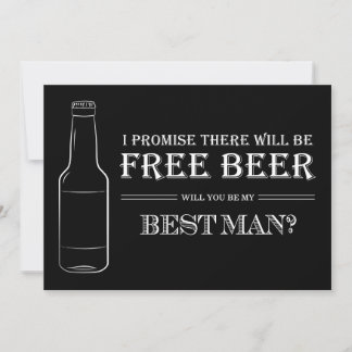 Free Beer Funny Best Man Groomsman Propuesta
