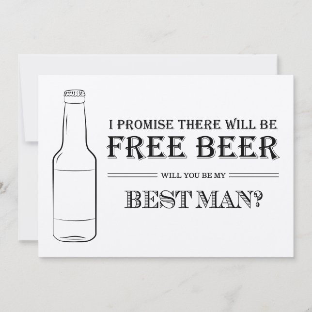 Free Beer Funny Best Man Groomsman Propuesta (Anverso)