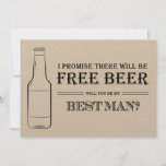 Free Beer Funny Best Man Groomsman Propuesta<br><div class="desc">Esta tarjeta de proposición de groomsman es una manera graciosa de pedirle a su amigo que sea parte de su boda.</div>