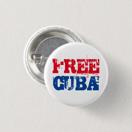Free Cuba SOS Cuba botón rojo pin azul