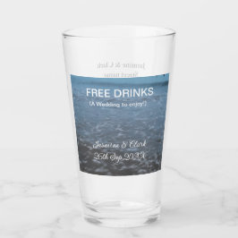 Free drinks save the date beach wedding add name 