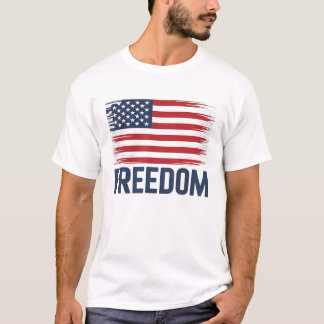 Freedom USA Bandera Camiseta Americana de Libertad
