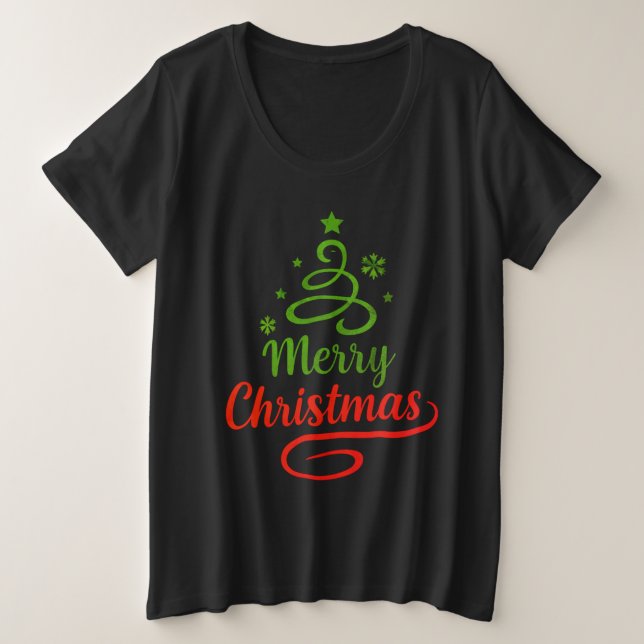 Freefit Merry Christmas Tee | Women's Plus-Size Ho (Anverso del diseño)