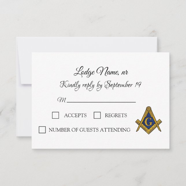 Freemason Masonry Masonic RSVP (Anverso)