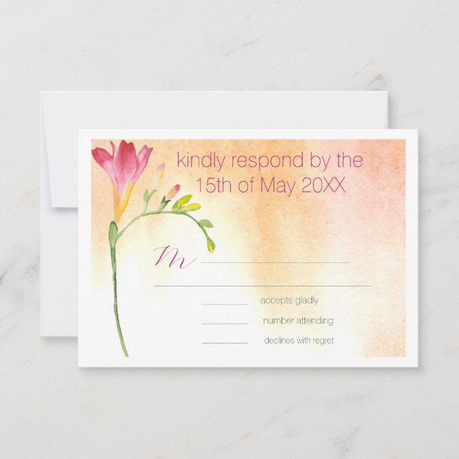Freesia Tropical Boho Wedding RSVP (Anverso)
