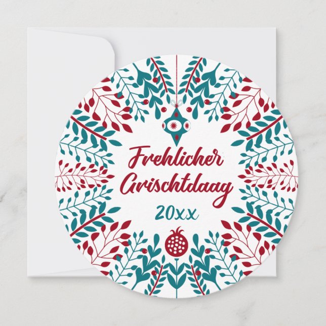 Frehlicher Grischtdaag, Navidad holandesa de Pensi (Anverso)