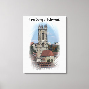 Freiburg, Fribourg presión en lienzo de cuña/