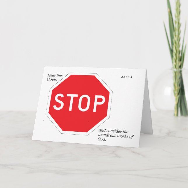 Frenar tarjeta de saludo devocional de Rótulo (Anverso)