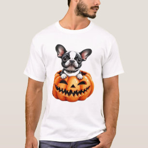 French Bulldog Feliz Halloween calabaza Camiseta c
