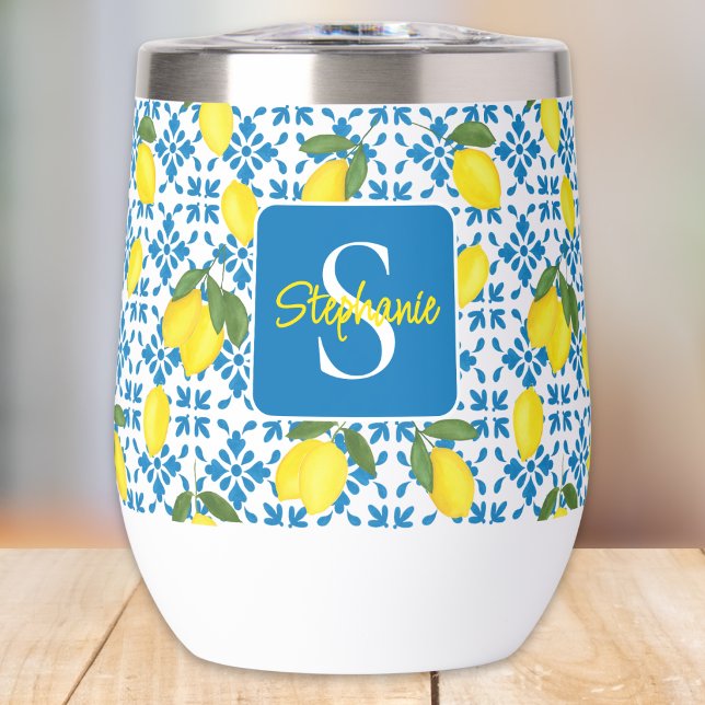 French Country Tile Lemon Pattern Name Monogram (Subido por el creador)
