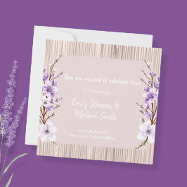 French Lilac wedding invitations rustic