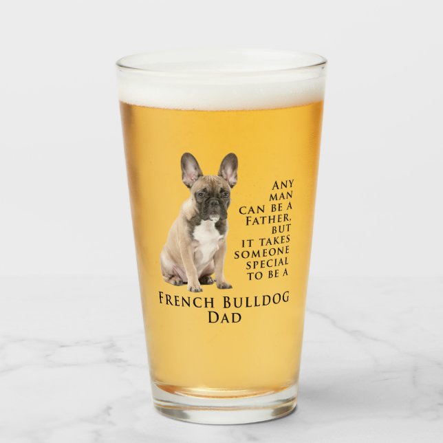Frenchie Dad Glass Tumbler (Anverso (lleno))