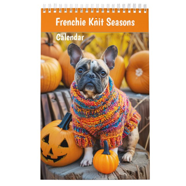 Frenchie Knit Seasons - Calendario de Perros Acoge (Tapa)