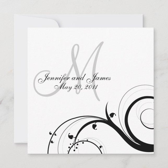 Frente elegante de la invitación del boda del (Anverso)