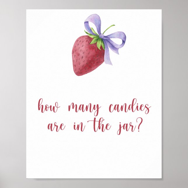 Fresa - adivinen cuántos Posters de caramelos (Frente)