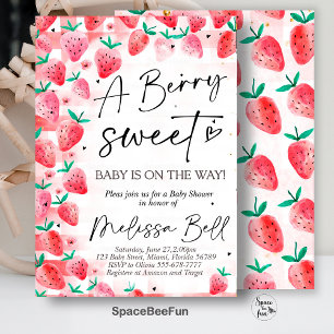 Fresa Baby Shower Invitación Berry Sweet Baby