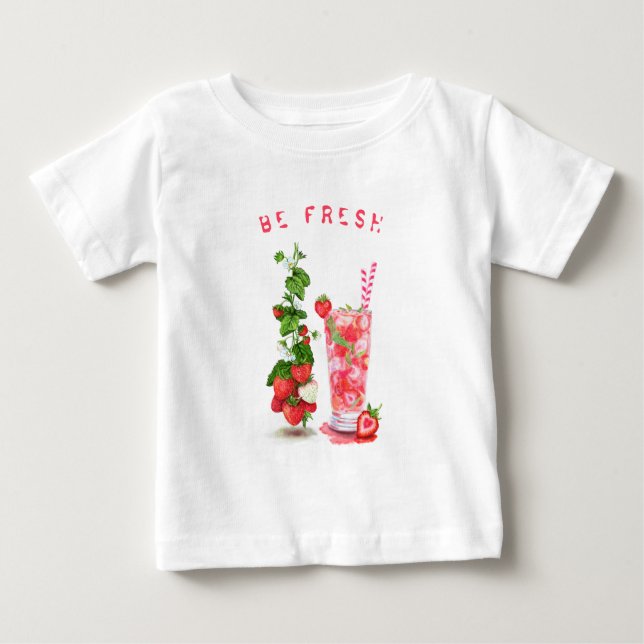 Fresa Bebé Camiseta Jugo Guay Beber Fruta (Anverso)