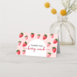 Fresa Berry Primer Cumpleaños Gracias tarjeta