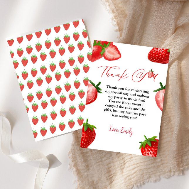 Fresa Berry Sweet Birthday Gracias Tarjeta (Subido por el creador)