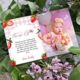 Fresa Berry Sweet Birthday Gracias Tarjeta