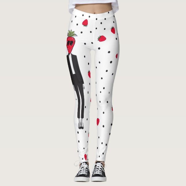 Fresa Chic – Leggings de Moda Excéntrica Añade un (Anverso)
