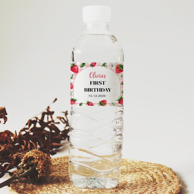 Fresa Cumpleaños Etiqueta de botella de agua Berry (Subido por el creador)