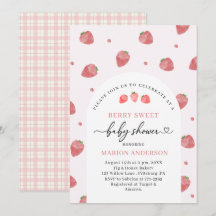 Fresa de color de agua ducha de bebé Invitación