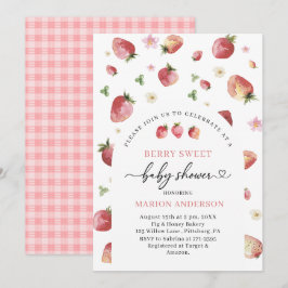 Fresa de color de agua ducha de bebé Invitación