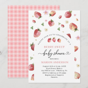 Fresa de color de agua ducha de bebé Invitación