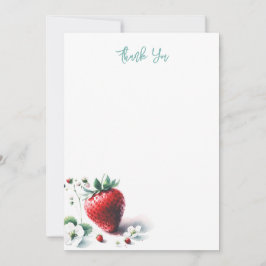 Fresa de color de agua Gracias Cartas de Nota