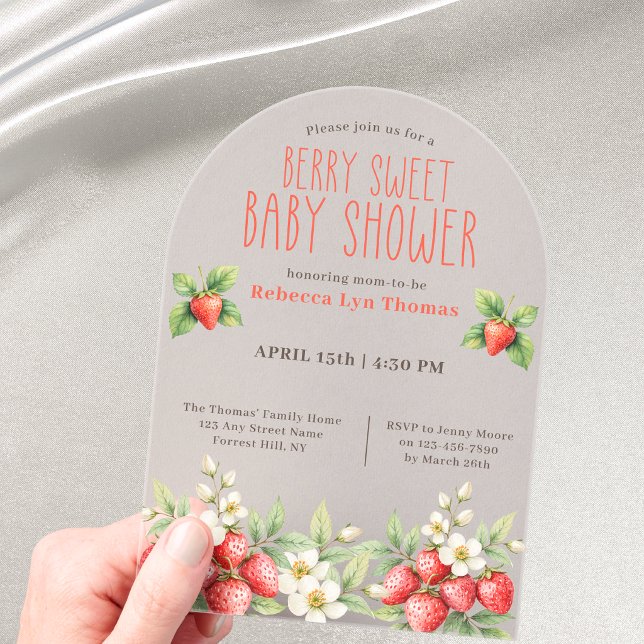 Fresa Dulce Invitación para Baby Shower de Fresas  (Subido por el creador)