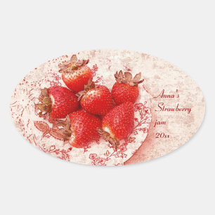fresa - etiqueta de enlatado de mermelada al estil