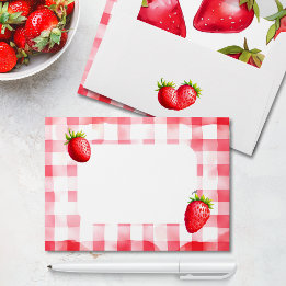 Fresa Gingham Picnic País Moda Rojo Rosa