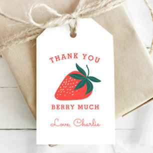 Fresa Gracias Berry Muchísima Etiqueta De Regalo