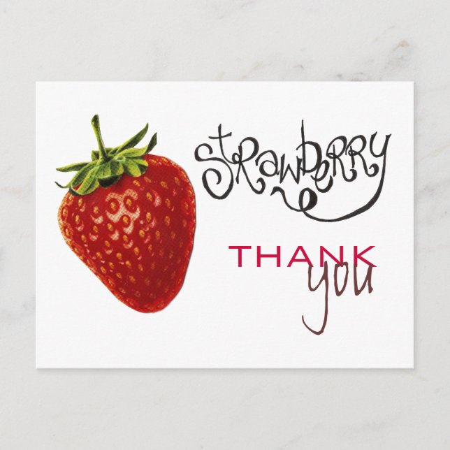 Fresa Gracias Nota Postal (Anverso)