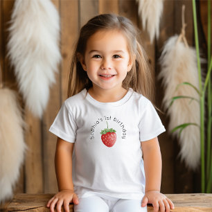 Fresa Primer cumpleaños Bebé Camiseta