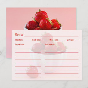Fresa Roja Plantilla de Foto de Comida con Receta
