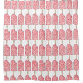 Fresa Rosa Eclair Popsicles Cortina de Ducha