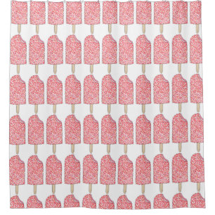 Fresa Rosa Eclair Popsicles Cortina de Ducha